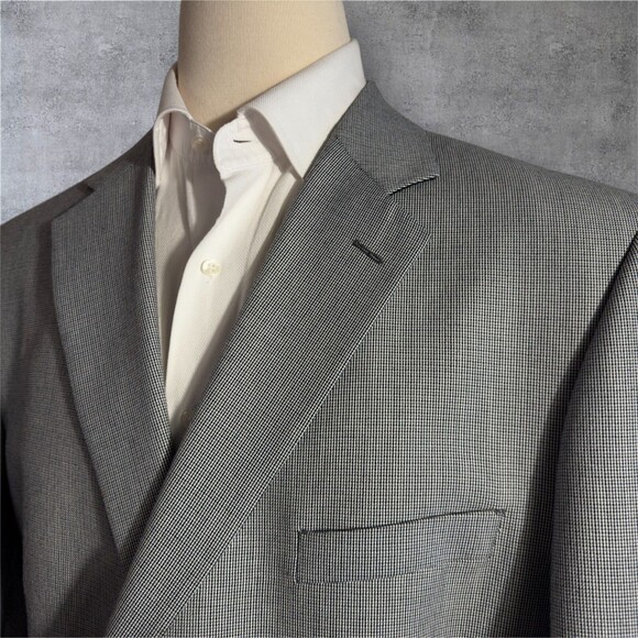STAFFORD Mens 50R Gray Blazer Sport Coat Two Button Jacket Suit Classic - Picture 4 of 16